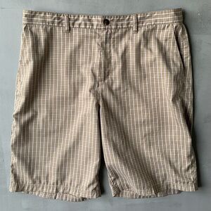 Adidas Shorts mens 36 x 11  bermuda Tan‎ white check Preppy Length 23